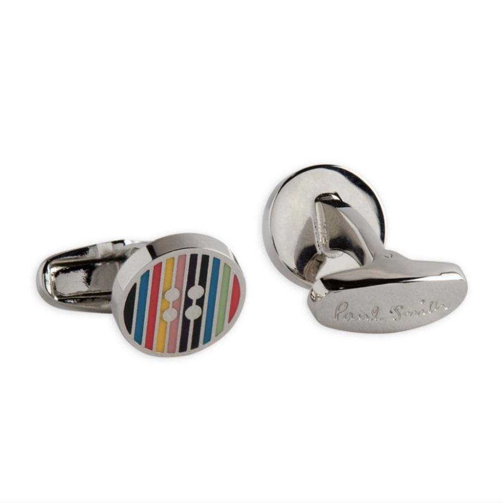 PAUL SMITH Artist Stripe Button Cufflinks